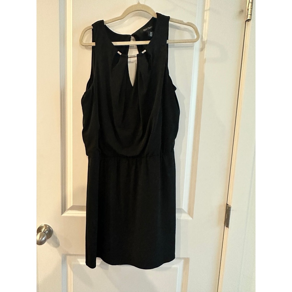 White House Black Market Black Short Dress Career Casual Size M sleeveless